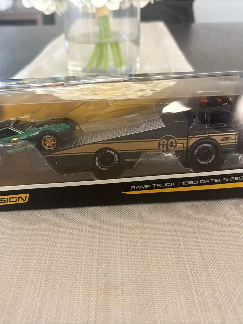Die-Cast Ramp Truck Playset with Green Sports Car - Unbranded